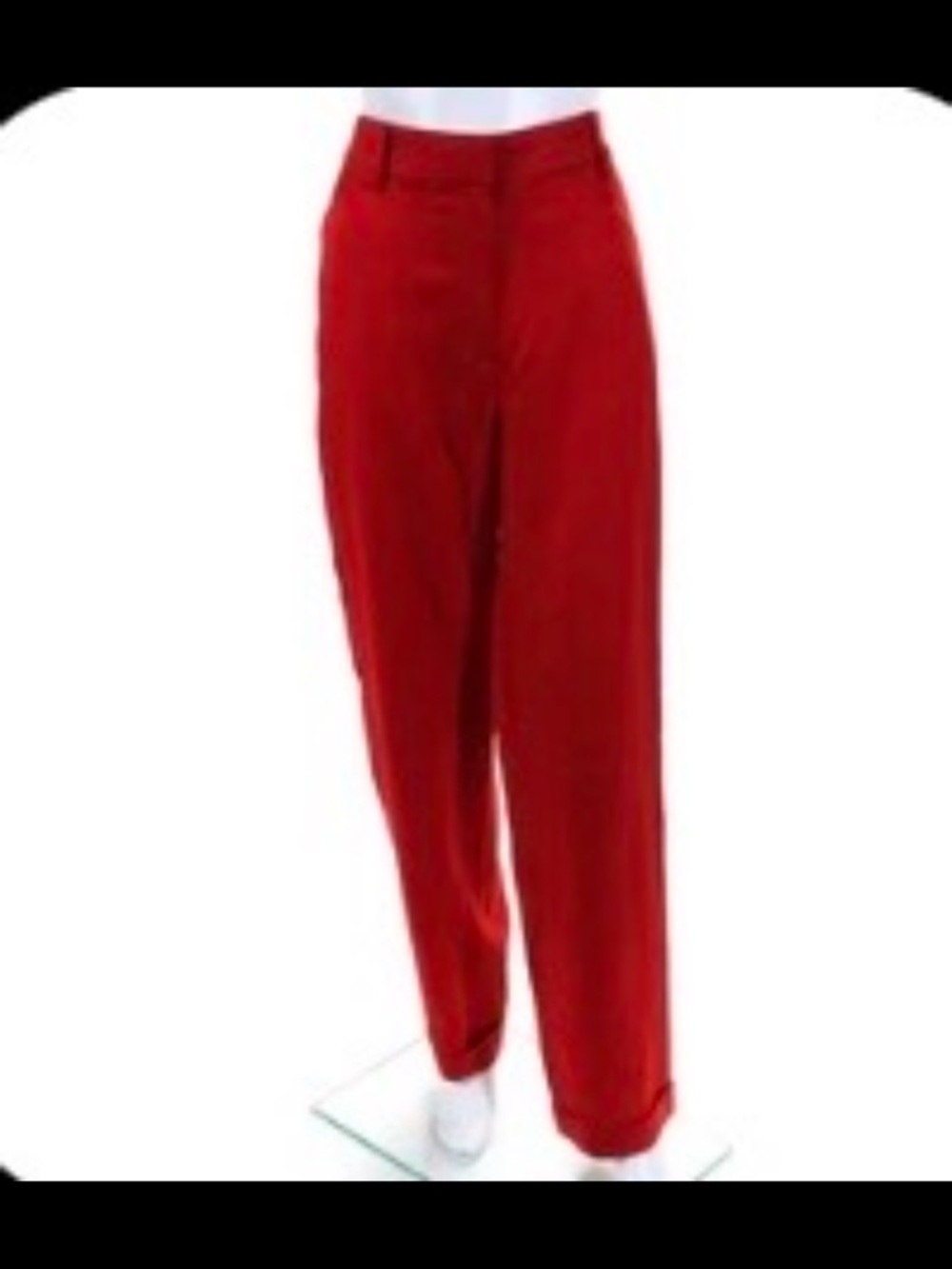 Ronny Kobo Collection Straight Leg Pants in Red